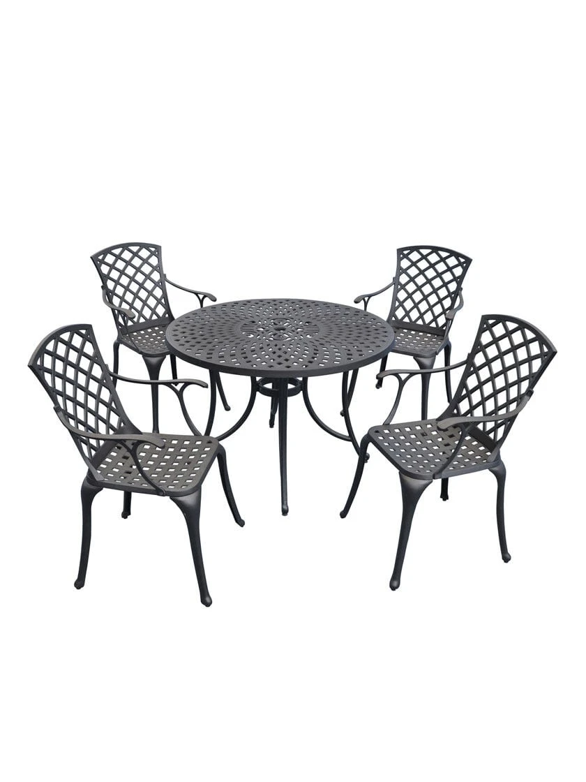 Crosley Sedona Five-Piece Outdoor Dining Set With High Back Armchairs 1 Crosley Sedona Five-Piece Outdoor Dining Set With High Back Armchairs