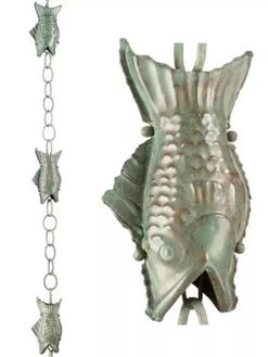 Fish Pure Copper Rain Chain, 8.5' -Garden Supplies Sales 2024 8600209 07V tif