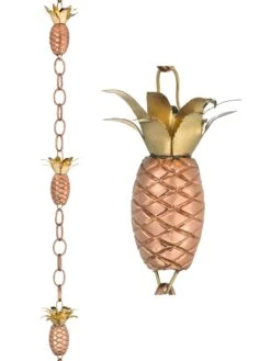 Pineapple Pure Copper Rain Chain, 8.5' -Garden Supplies Sales 2024 8600210 04v