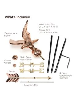 Eagle Garden Copper Weathervane With Pole -Garden Supplies Sales 2024 8600279 01v
