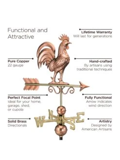 Bantam Rooster Copper Weathervane -Garden Supplies Sales 2024 8600280 01v
