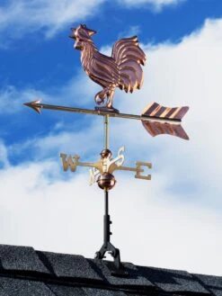 Rooster Cottage Copper Weathervane With Roof Mount -Garden Supplies Sales 2024 8600284 02v