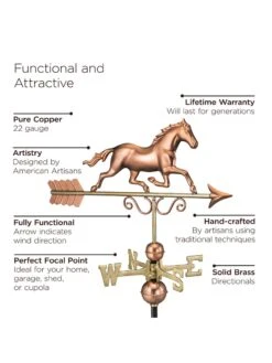 Galloping Horse Copper Weathervane -Garden Supplies Sales 2024 8600346 03v