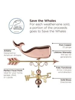 Save The Whales™ Copper Weathervane 8 Save The Whales™ Copper Weathervane -Garden Supplies Sales 2024 8600371 04v