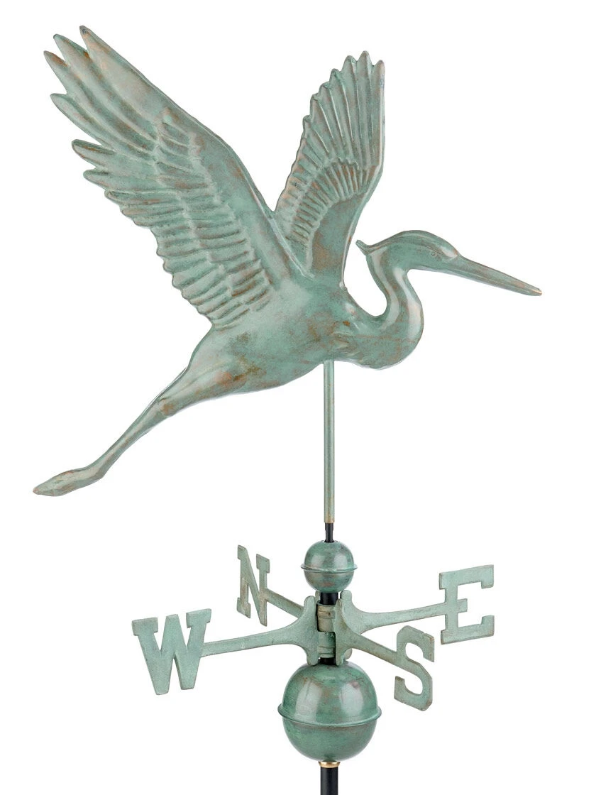Graceful Blue Heron Copper Weathervane 4 Graceful Blue Heron Copper Weathervane - Image 4