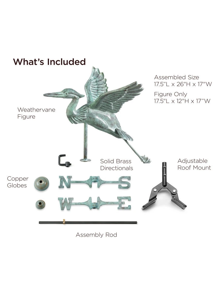 Blue Heron Cottage Copper Weathervane 3 Blue Heron Cottage Copper Weathervane - Image 3