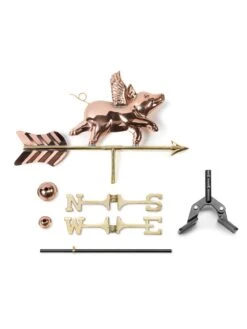Flying Pig Cottage Copper Weathervane With Roof Mount -Garden Supplies Sales 2024 8600376 03v