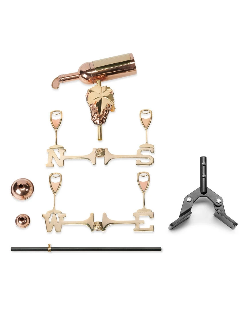 Wine Bottle Cottage Copper Weathervane With Roof Mount 3 Wine Bottle Cottage Copper Weathervane With Roof Mount - Image 3