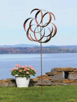 Flower Staked Wind Spinner, 29"