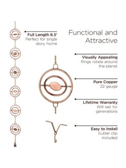 Stellar Copper Rain Chain, 8.5ft -Garden Supplies Sales 2024 8610093 03v