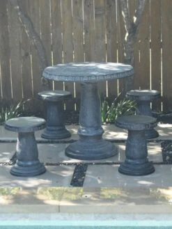 Patio Set, Round Table & 4 Stools -Garden Supplies Sales 2024 8610576 12v exaco trading endura clay stools set of 4 1