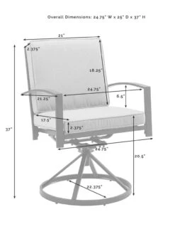 Crosley Kaplan 5Pc Outdoor Dining Set With Swivel Chairs -Garden Supplies Sales 2024 8611955 11v