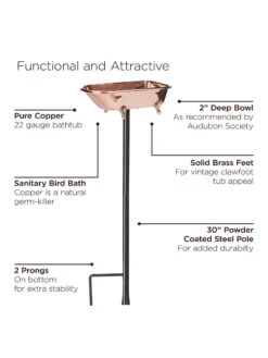 Copper Bathtub Birdbath -Garden Supplies Sales 2024 8612202 06v