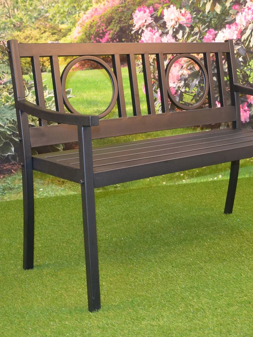 Gramercy Outdoor Metal Bench 1 Gramercy Outdoor Metal Bench