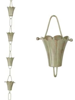 Fluted Flower Pure Copper Rain Chain, 8.5' 12 Fluted Flower Pure Copper Rain Chain, 8.5' -Garden Supplies Sales 2024 8612742 02v