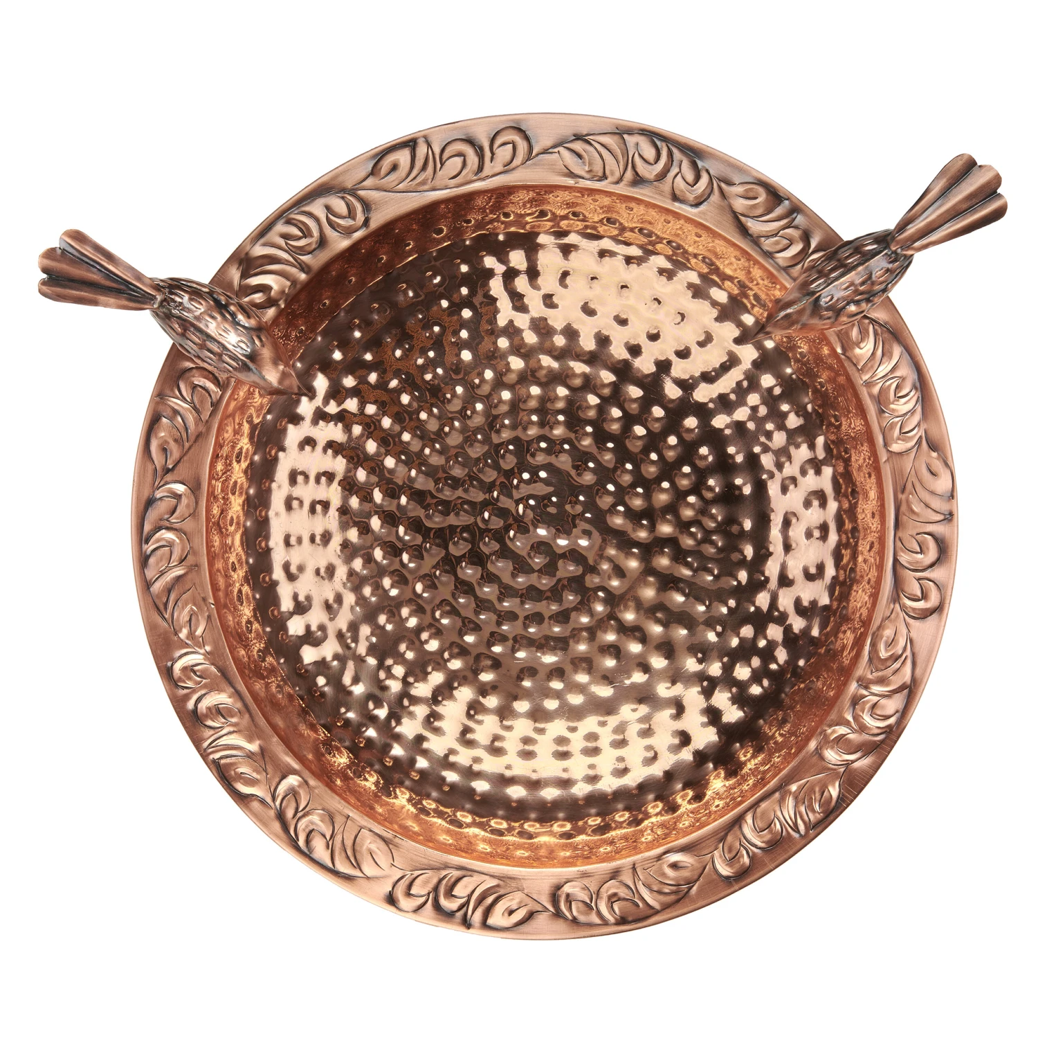 Pure Copper Bird Bath With Two Copper Birds And Tree Multipronged Garden Pole 6 Pure Copper Bird Bath With Two Copper Birds And Tree Multipronged Garden Pole - Image 6