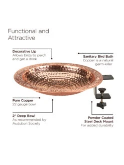 Pure Copper Bird Bath Deck Mount 14 Pure Copper Bird Bath Deck Mount -Garden Supplies Sales 2024 8613381 05v