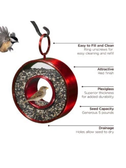 Circle Fly-Thru™ Bird Feeder With A Ruby Red Finish -Garden Supplies Sales 2024 8613383 03v